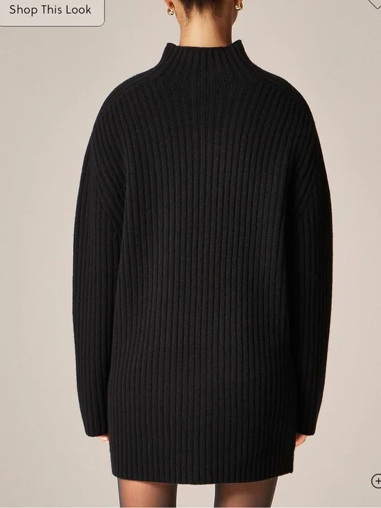 J Crew Ribbed turtleneck mini sweater-dress in vintage wool - Picture 3 of 5